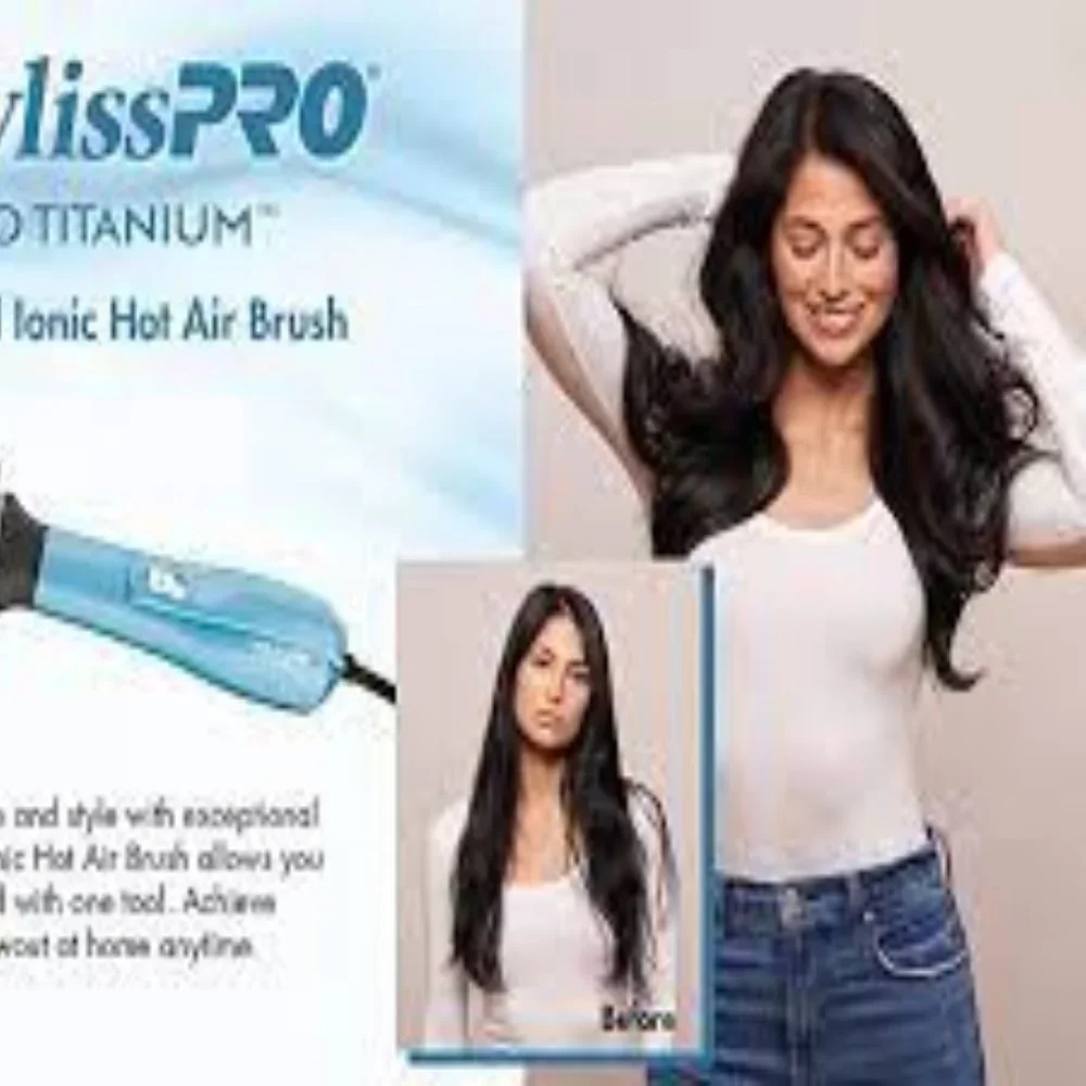 NEW BABYLISSPRO NANO TITANIUM OVAL IONIC HOT AIR BRUSH 2 1/2